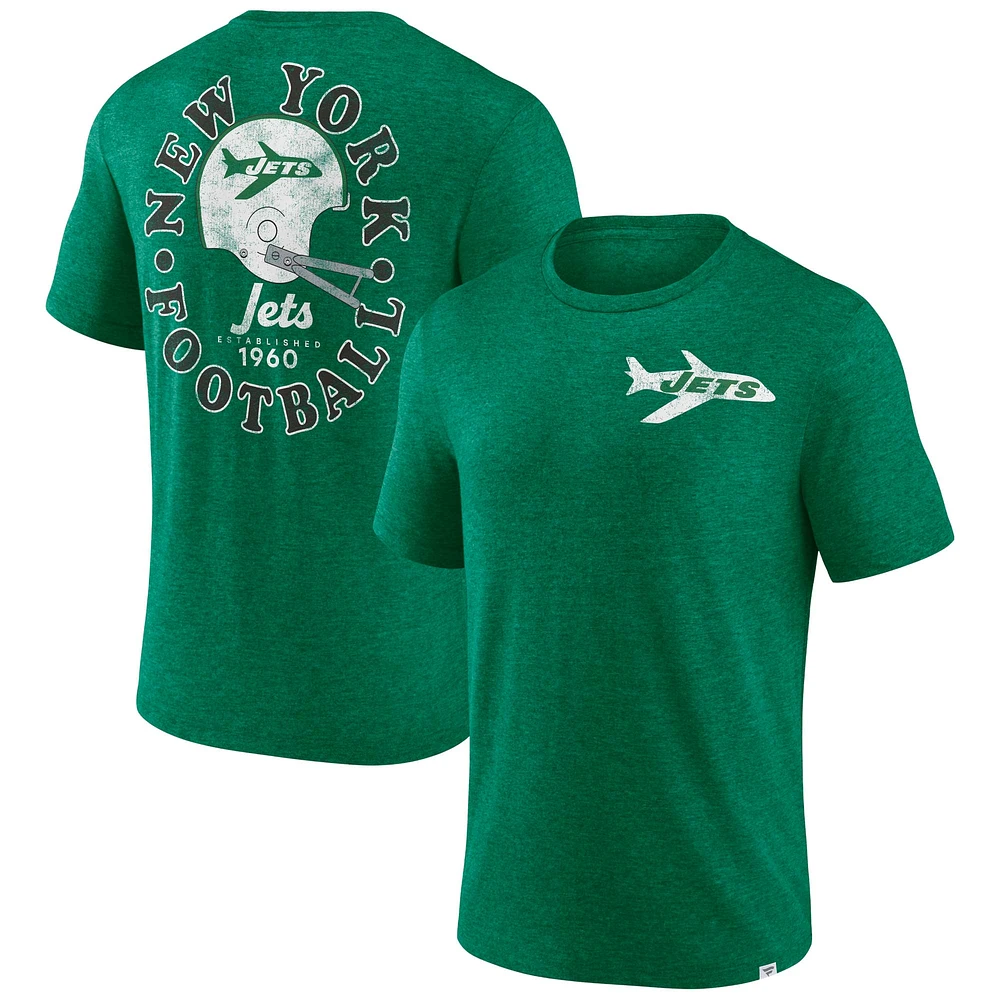 T-shirt tri-mélange à bulles ovales Fanatics Heather Green New York Jets pour hommes