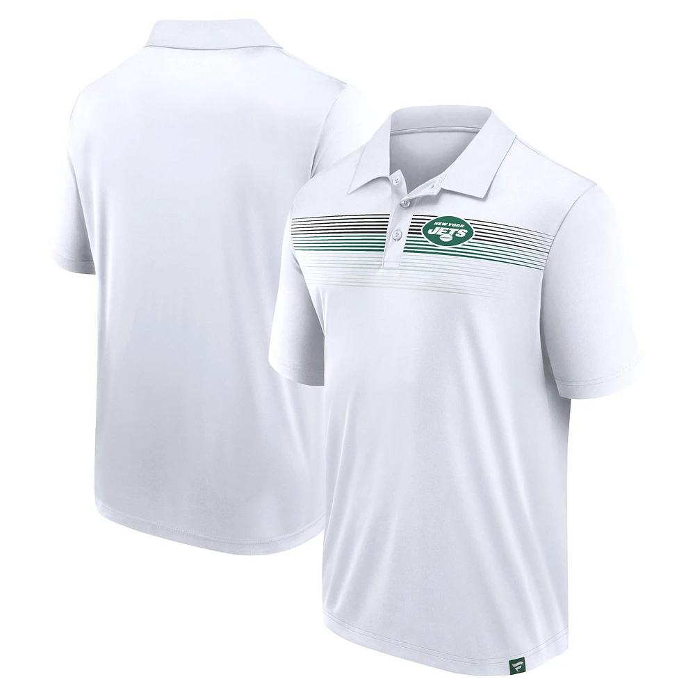 Polo Interlock Fanatics blanc New York Jets Victory For Us pour hommes