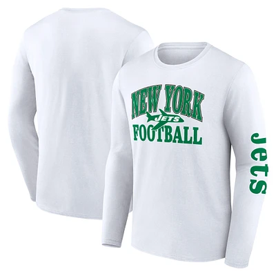 Men's Fanatics White New York Jets Vintage Combo Up Two Long Sleeve T-Shirt