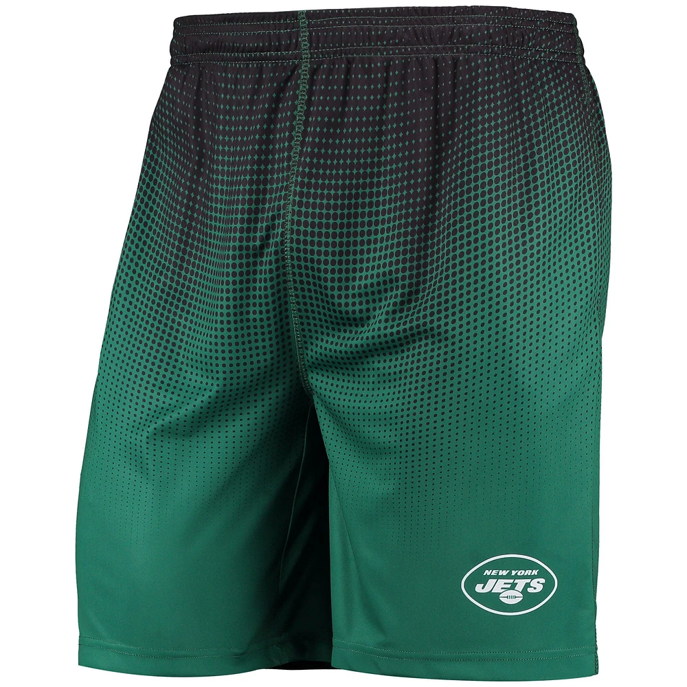 Men's FOCO Green/Black New York Jets Pixel Gradient Training Shorts