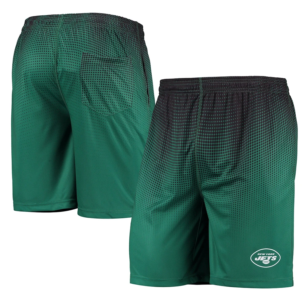 Men's FOCO Green/Black New York Jets Pixel Gradient Training Shorts