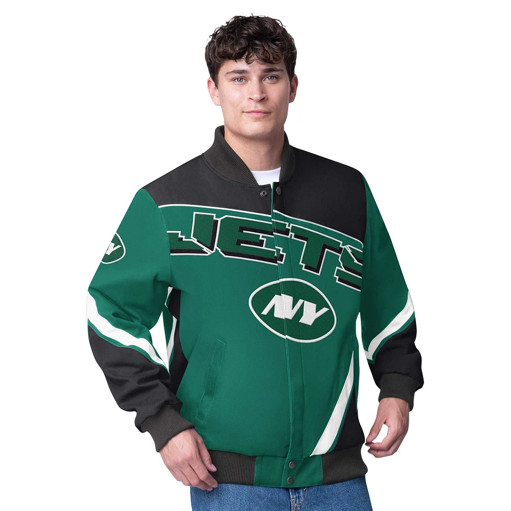 Veste à boutons-pression G-III Extreme Green New York Jets Maximum Racing pour homme