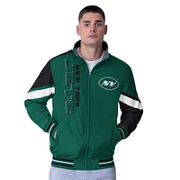 Men's G-III Extreme Green New York Jets Strong Arm Reversible Full-Zip Jacket