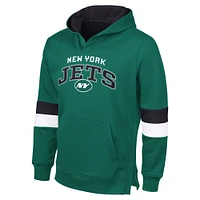 Men's G-III Sports by Carl Banks Green/Gray New York Jets Adaptive Faceoff Pullover Hoodie