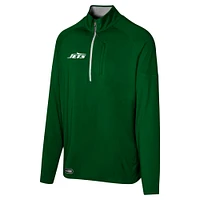 Men's Green New York Jets Grind Iron Quarter-Zip Top