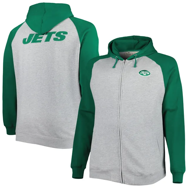 Men's Antigua Charcoal New York Jets Victory Full-Zip Hoodie