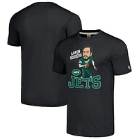 T-shirt triple mélange Hommage pour hommes Aaron Rodgers Charcoal New York Jets Caricature Player