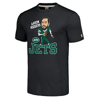 Men's Homage Aaron Rodgers Charcoal New York Jets Caricature Player Tri-Blend T-Shirt