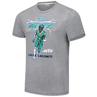 Men's Homage Ahmad Sauce Gardner Gray New York Jets NFL Blitz Player Tri-Blend T-Shirt