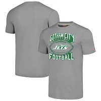 Men's Homage Gray New York Jets Hyper Local Tri-Blend T-Shirt