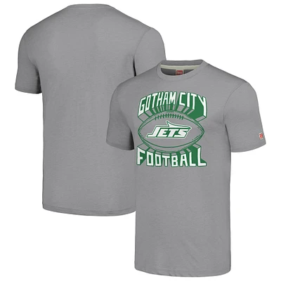 Men's Homage Gray New York Jets Hyper Local Tri-Blend T-Shirt