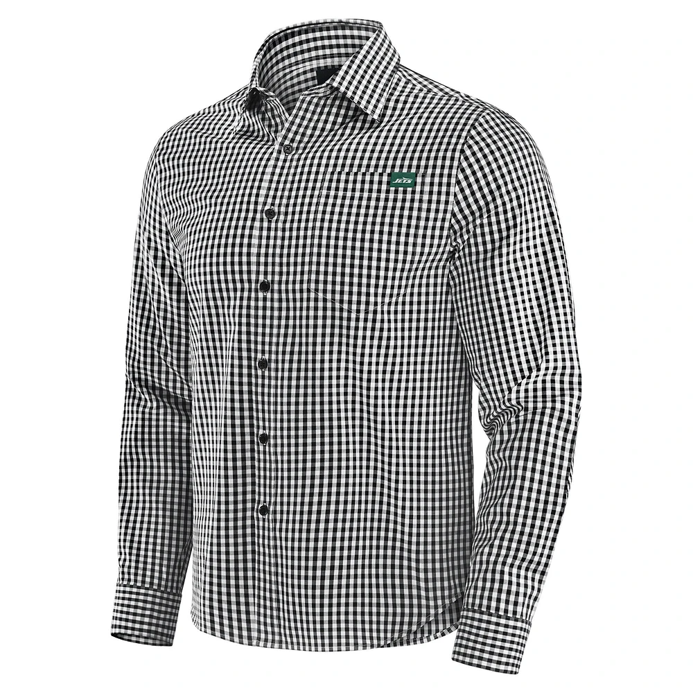 Chemise boutonnée à manches longues Dual Threat pour homme J. Palmer Black New York Jets