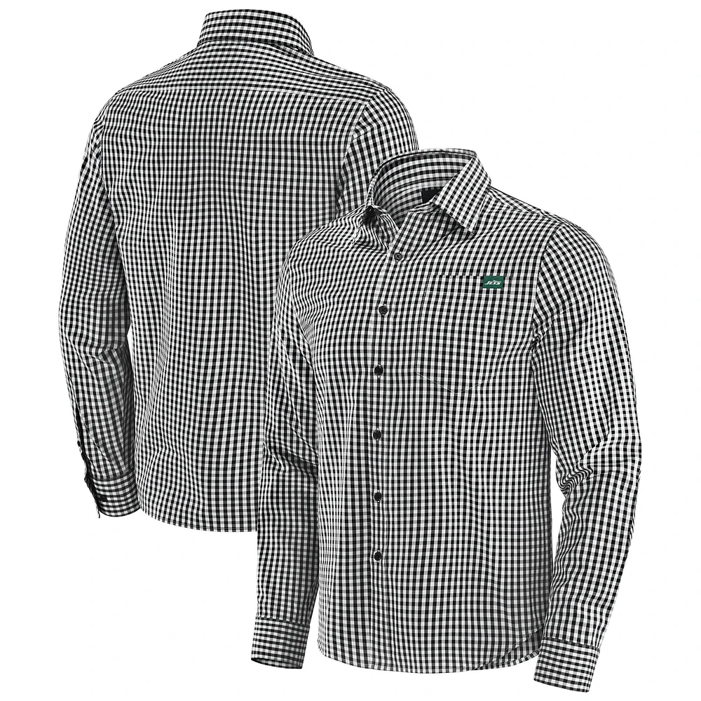 Chemise boutonnée à manches longues Dual Threat pour homme J. Palmer Black New York Jets