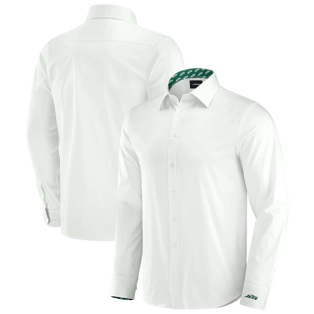 Men's J. Palmer White New York Jets Man-In-Motion Long Sleeve Button-Up Dress Shirt