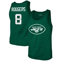 Men's Majestic Threads Aaron Rodgers Green New York Jets Name & Number Tri-Blend Tank Top