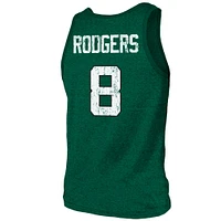 Men's Majestic Threads Aaron Rodgers Green New York Jets Name & Number Tri-Blend Tank Top