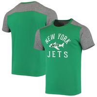 Men's Majestic Threads Kelly Green/Heathered Gray New York Jets Gridiron Classics Field Goal Slub T-Shirt