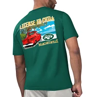 T-shirt Margaritaville Green New York Jets pour hommes sous licence se détendre