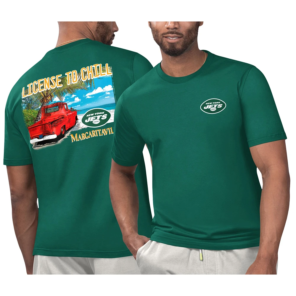 Men's Margaritaville Green New York Jets Licensed to Chill T-Shirt