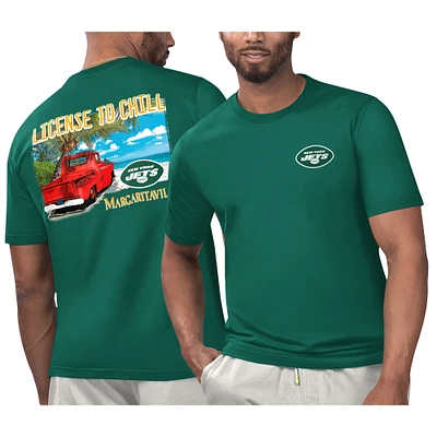 T-shirt Margaritaville Green New York Jets pour hommes sous licence se détendre