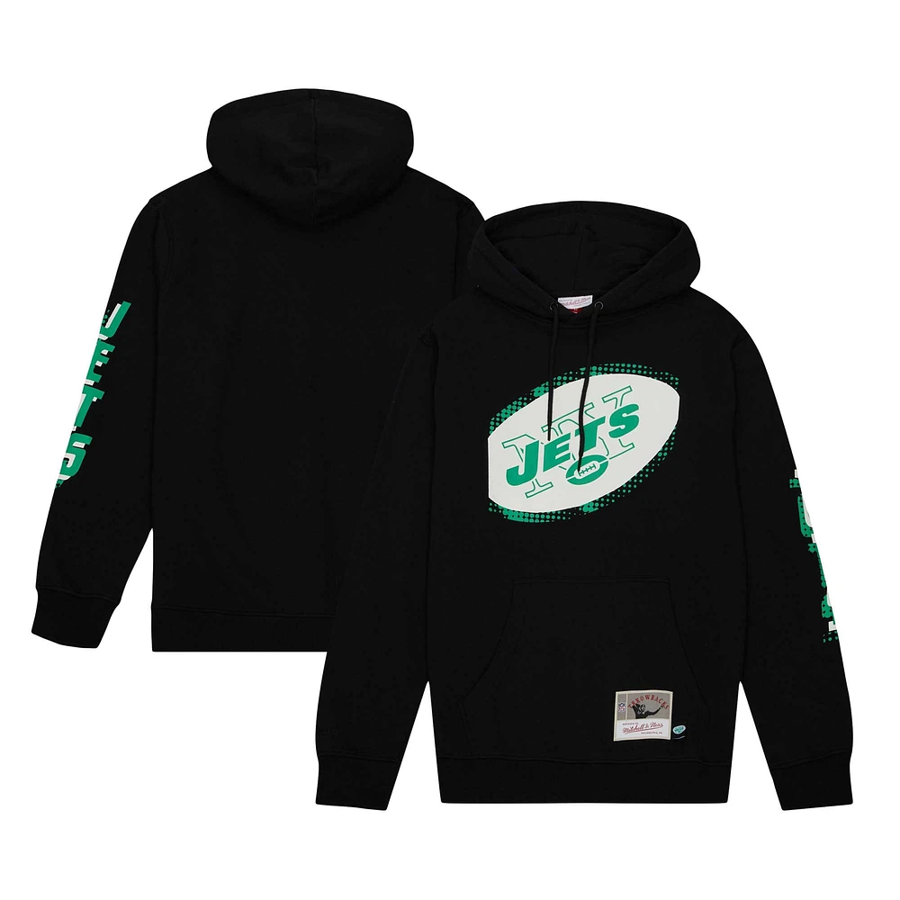 Chandail à capuchon Big Face 7.0 des Jets de New York Gridiron Classics Mitchell & Ness pour homme, noir