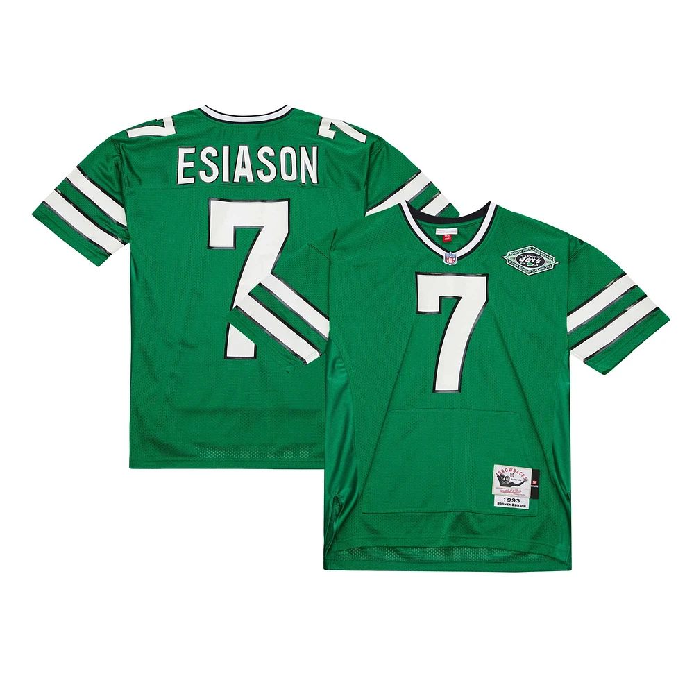 Mitchell & Ness Boomer Esiason Kelly Green New York Jets 1993 Maillot de poche authentique pour joueur retraité hommes