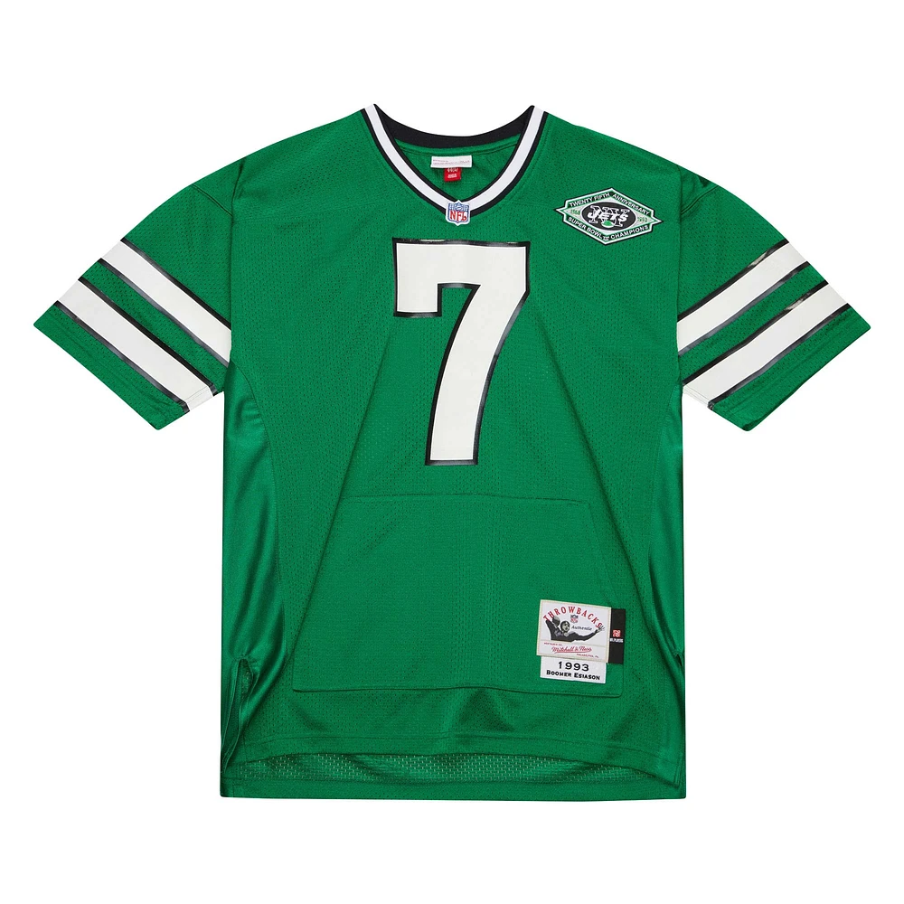 Mitchell & Ness Boomer Esiason Kelly Green New York Jets 1993 Maillot de poche authentique pour joueur retraité hommes