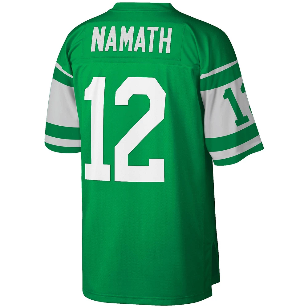 Maillot réplique Mitchell & Ness Joe Namath Kelly vert New York Jets Legacy pour hommes