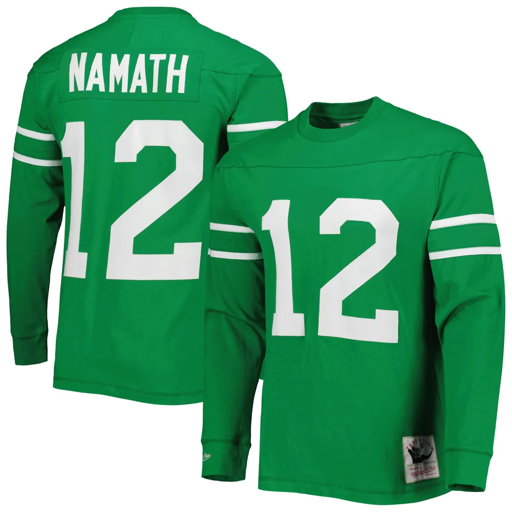 Lids Joe Namath New York Jets Mitchell & Ness Throwback Retired Player Name  Number Long Sleeve Top - Kelly Green