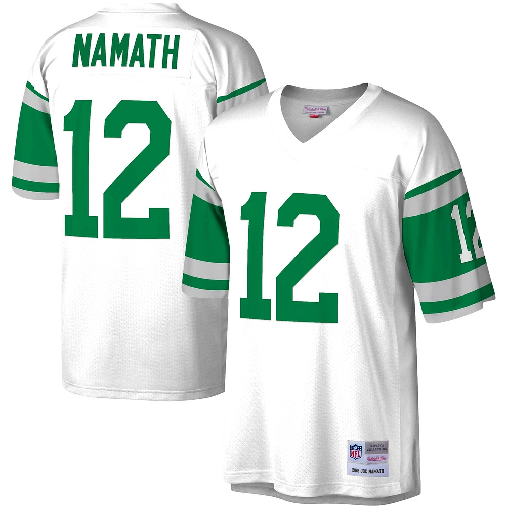 Maillot réplique Mitchell & Ness Joe Namath blanc New York Jets Legacy pour hommes