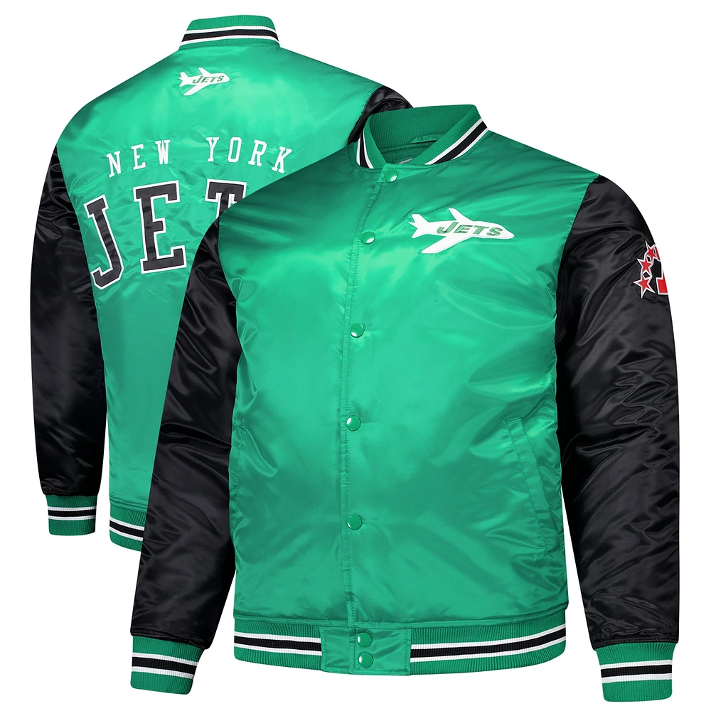 Veste en satin vert Kelly de Mitchell & Ness pour homme des New York Jets