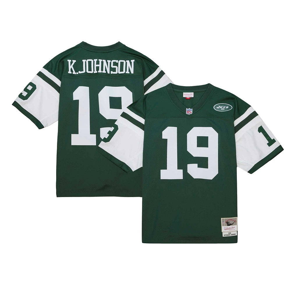 Maillot réplique Mitchell & Ness Keyshawn Johnson vert New York Jets Legacy pour hommes