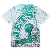 Men's Mitchell & Ness White New York Jets Team Burst Sublimated T-Shirt