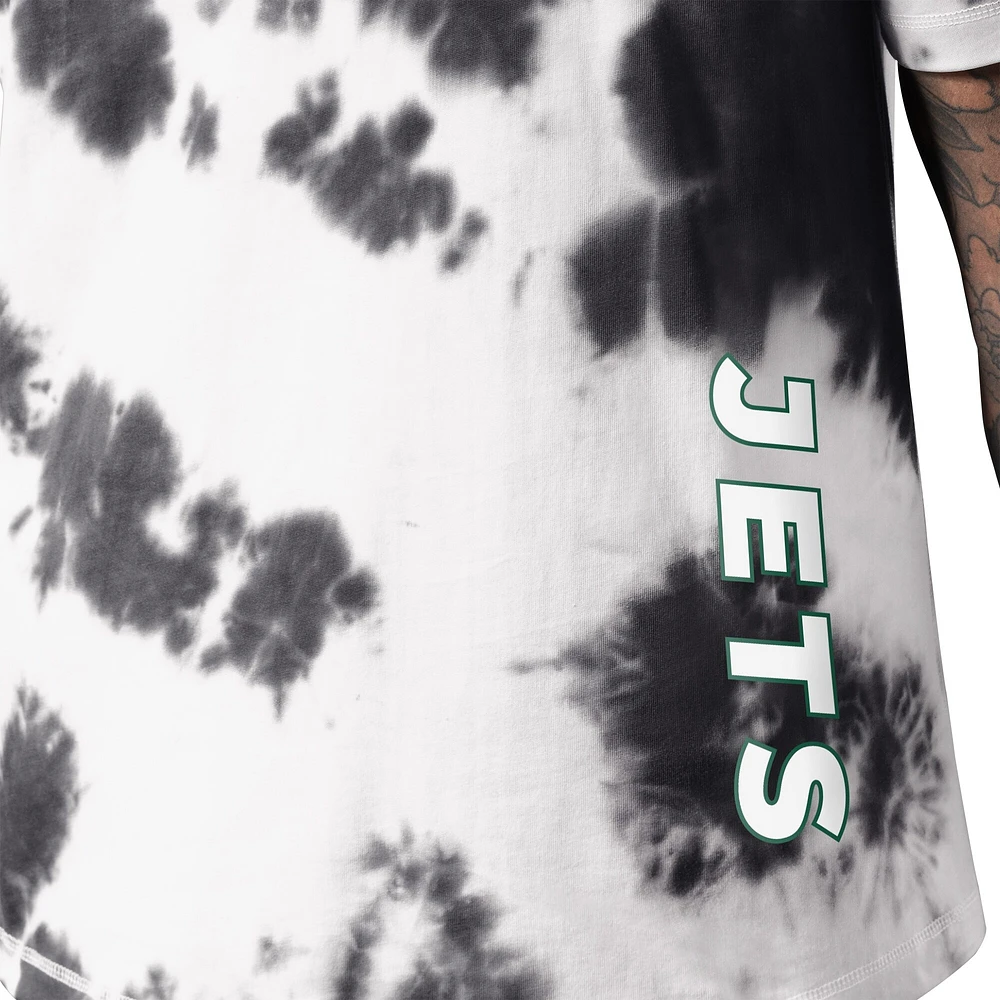 Men's MSX by Michael Strahan Black New York Jets Freestyle Tie-Dye T-Shirt