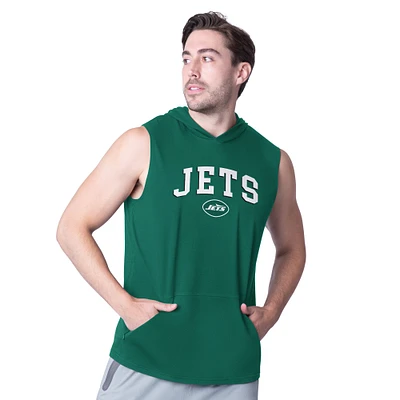 Sweat à capuche sans manches MSX by Michael Strahan Green New York Jets Action pour homme