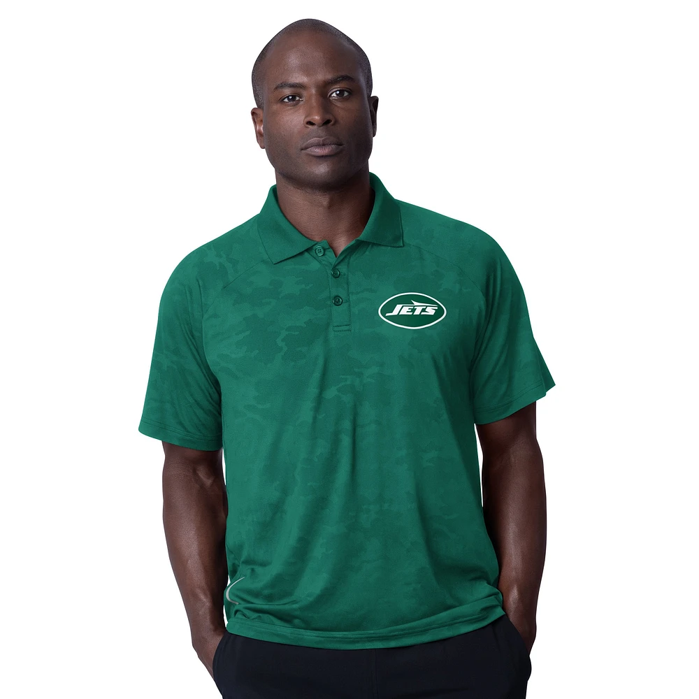 Men's MSX by Michael Strahan Green New York Jets Baseline Raglan Polo