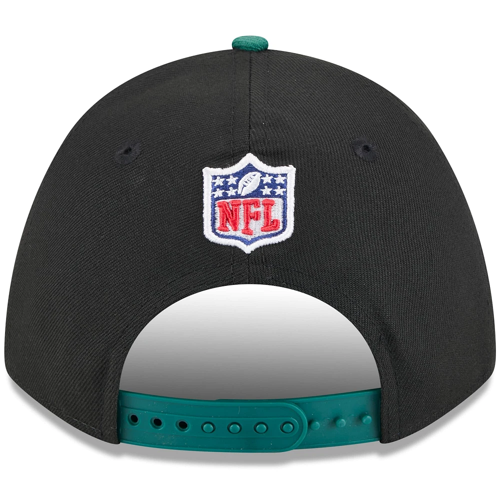 Casquette ajustable New Era 9FORTY A-Frame M-Crown pour homme, noire/verte, des New York Jets, draft NFL 2025