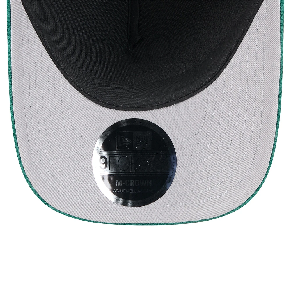 Casquette ajustable New Era 9FORTY A-Frame M-Crown pour homme, noire/verte, des New York Jets, draft NFL 2025