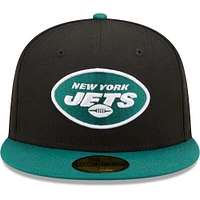 Casquette ajustée New Era York Jets Flipside 2Tone 59FIFTY pour homme, noir/vert