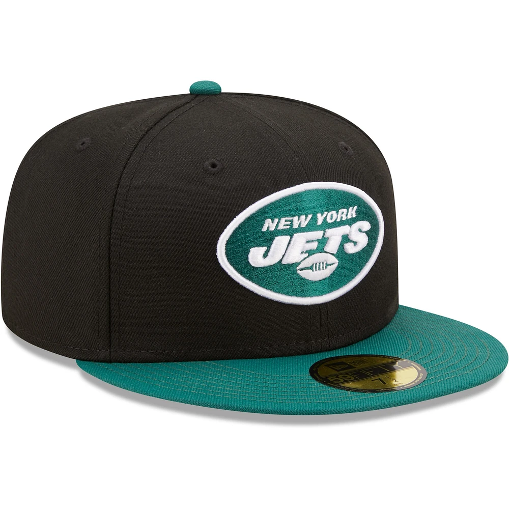 Casquette ajustée New Era York Jets Flipside 2Tone 59FIFTY pour homme, noir/vert