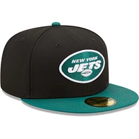 Casquette ajustée New Era York Jets Flipside 2Tone 59FIFTY pour homme, noir/vert