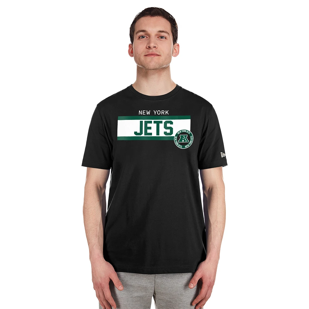 Men's New Era  Black York Jets 3rd Down High Density Print T-Shirt