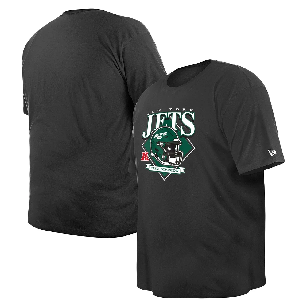 T-shirt noir avec casque New Era York Jets pour hommes, grand et