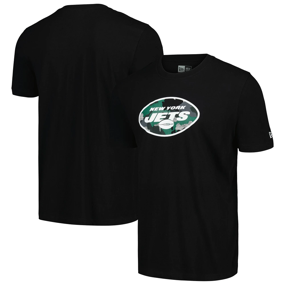 T-shirt noir avec logo camouflage New Era York Jets pour hommes