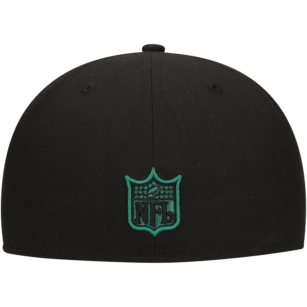 Casquette ajustée 59FIFTY à carreaux New Era pour hommes, noire, York Jets