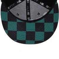 Casquette ajustée 59FIFTY à carreaux New Era pour hommes, noire, York Jets