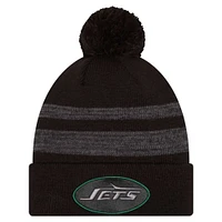 Bonnet en tricot à revers avec pompon New York Jets Dispatch de New Era pour homme