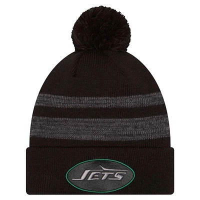 Men's New Era Black New York Jets Dispatch Cuffed Knit Hat with Pom