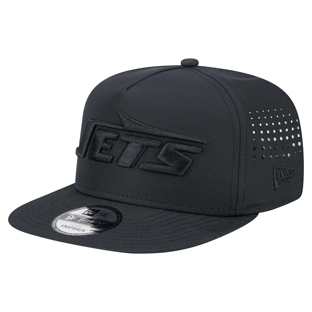 Casquette à visière plate New Era Hydro A-Frame 9FIFTY noire des New York Jets pour homme