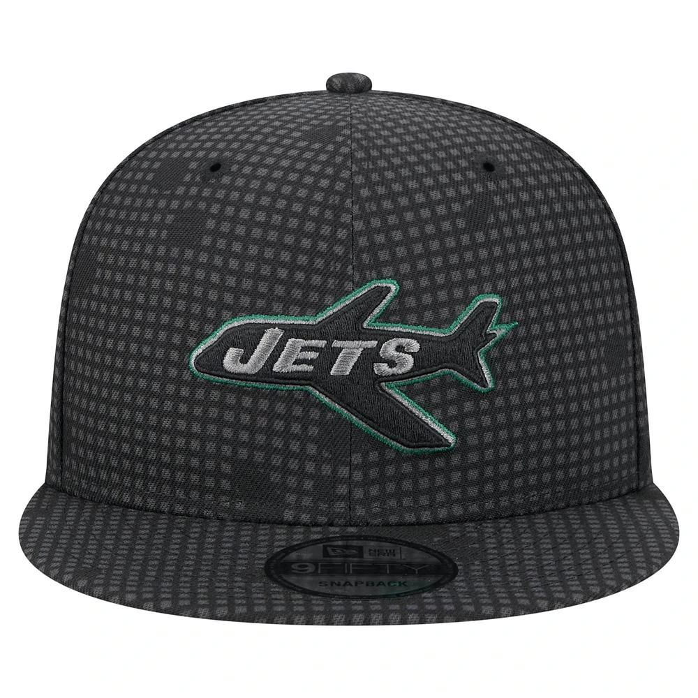 Men's New Era Black New York Jets Midnight Ink Pop Outline 9FIFTY Snapback Hat